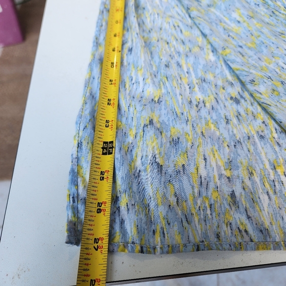 Zara Basic Blue Yellow Cut Out Maxi Dress Outdoors Beach Sleveless Print Sz M - Picture 8 of 13